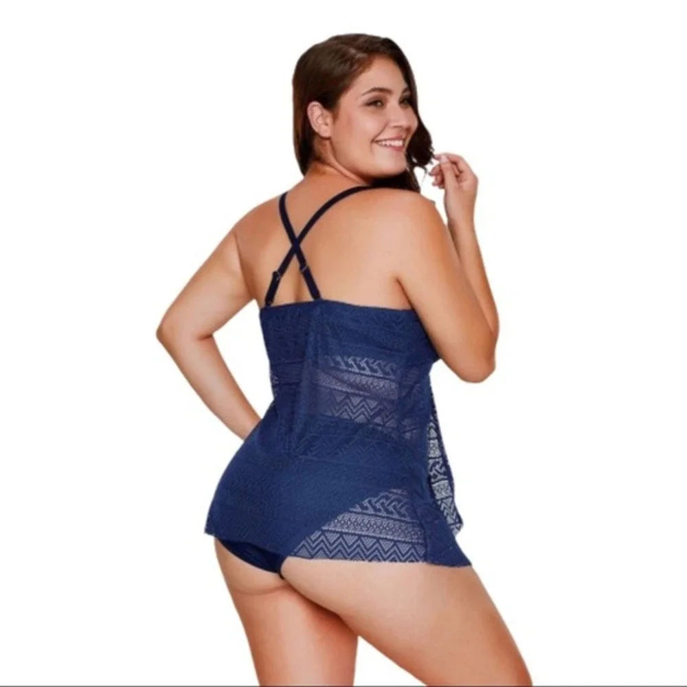 2 Piece Underwired Tankini Swimsuit Size 3X